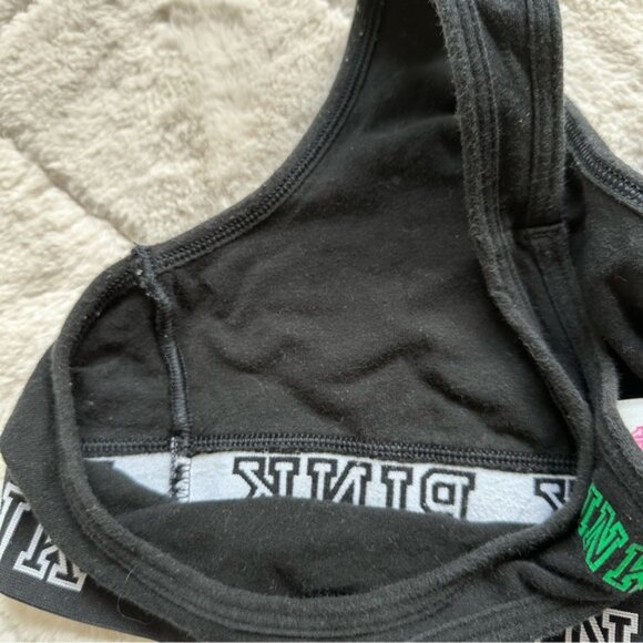 Victoria's Secret PINK | Black & Green "Haut Court" Shamrock Bra | Size Small - Picture 6 of 12